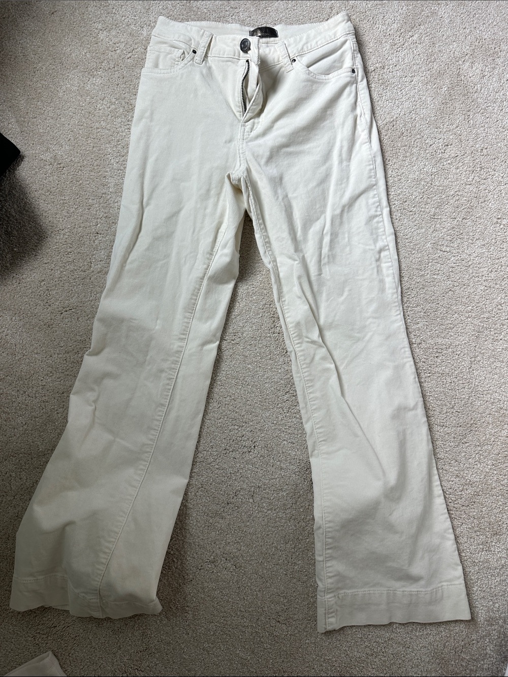 Cream Wide-Leg Pants